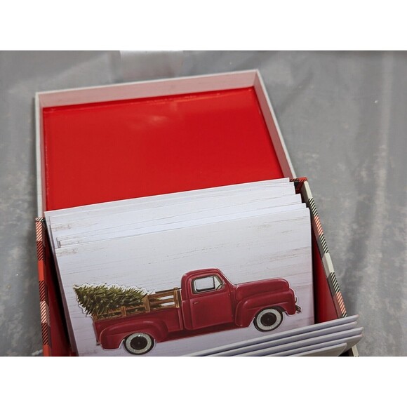 Classic Red Truck Christmas Cards - 12 Holiday Cards & 11 Envelopes -C R Gibson - Picture 3 of 9